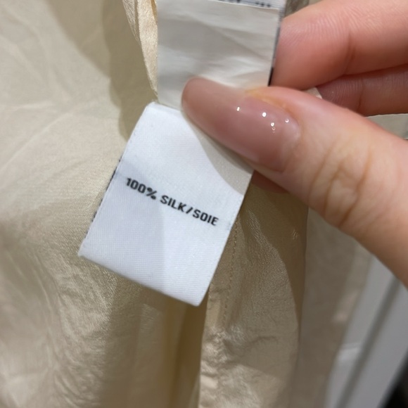 Diane von Furstenberg DVF 100% silk blouse shirt Silk Beige Tops size 0 - Picture 5 of 10